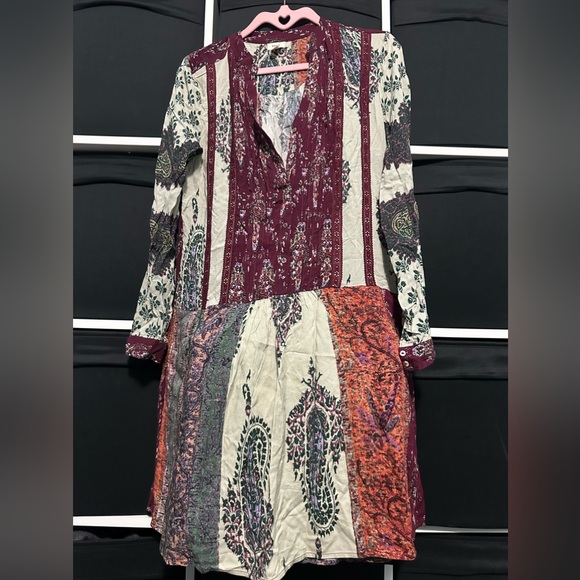 Anthropologie Tiny Bohemian Patchwork Long Sleeve Dress - Multicolor - Picture 3 of 5